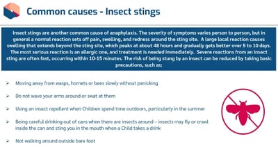 Anaphylaxis common causes