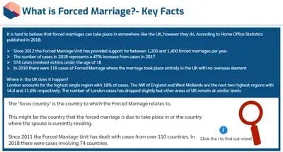 Forced Marriage Awareness key facts