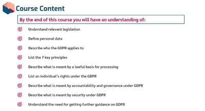 GDPR Awareness course content