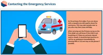 Paediatric First Aid contacting emergency services