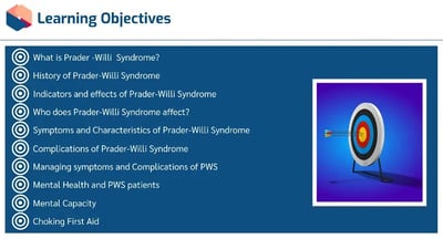 Prader-Willi Syndrome Awareness learning objectives