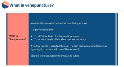 Venepuncture Awareness what is venepuncture